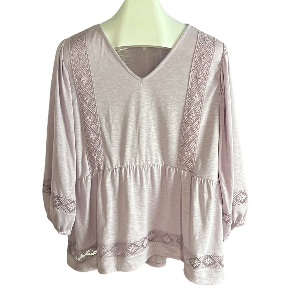 EST. 1948 lavender pheasant blouse